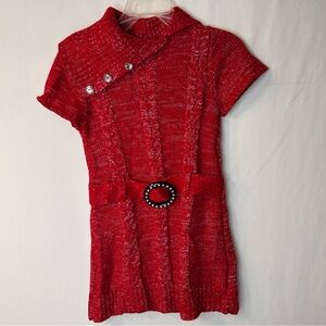 Faded Glory Red Knit Dress Girls Size 4-5 S